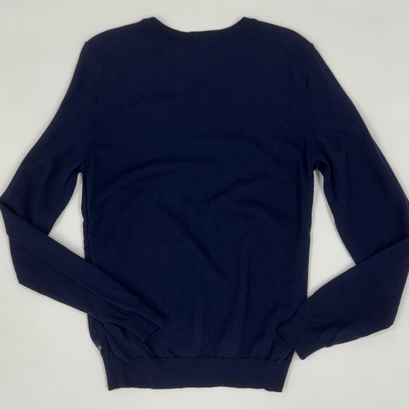 Hugo Boss Navy V-Neck Lightweight Sweater - Picture 5 of 7